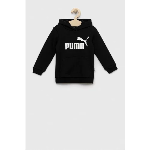 Puma Otroški pulover ESS Logo Hoodie TR G črna barva, s kapuco