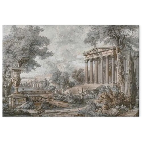  Slika - Temple on a hill - Greek architecture in subdued colours 30x20 Premium Print Cijene