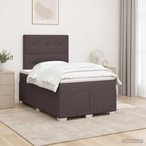  Boxspring krevet s madracem Tamno smeđa 120 x 190 cm Tkanina Slike