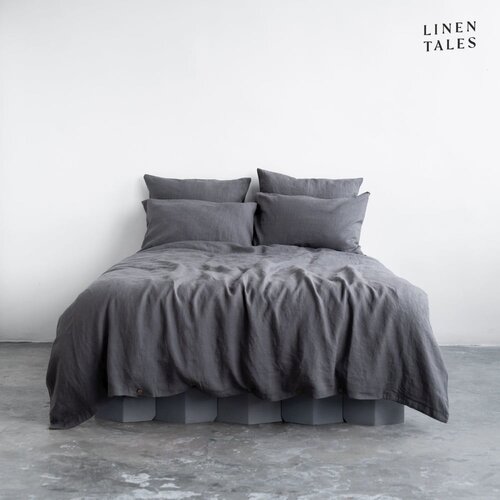 Linen Tales Temno siva lanena posteljnina 140x200 cm – Linen Tales Cene