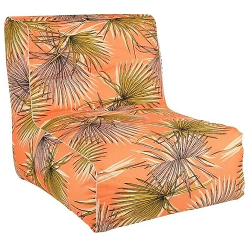  Napihljiv fotelj Novia (90 x 60 x 70 cm, motiv palminih listov, oranžna)