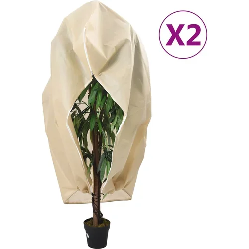 vidaXL Koprena za rastline iz flisa z zadrgo 2 kosa 70 g/m² 3,93x3,5 m