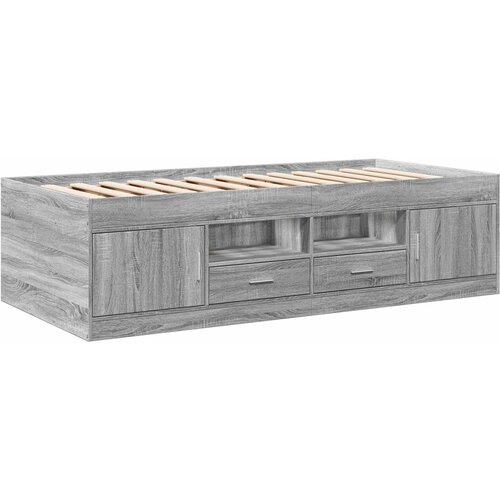  Okvir kreveta s pohranom s ladicama Siva Sonoma 80 x 200 cm Slike
