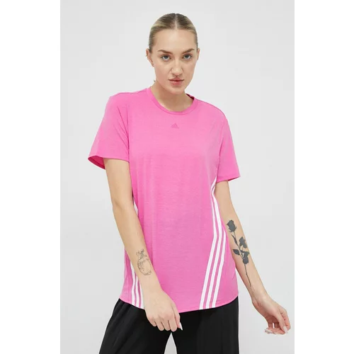 Adidas Kratka majica za vadbo Train Icons roza barva