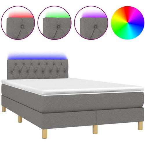  box spring s madracem LED tamnosivi 120 x 200 cm tkanina Slike