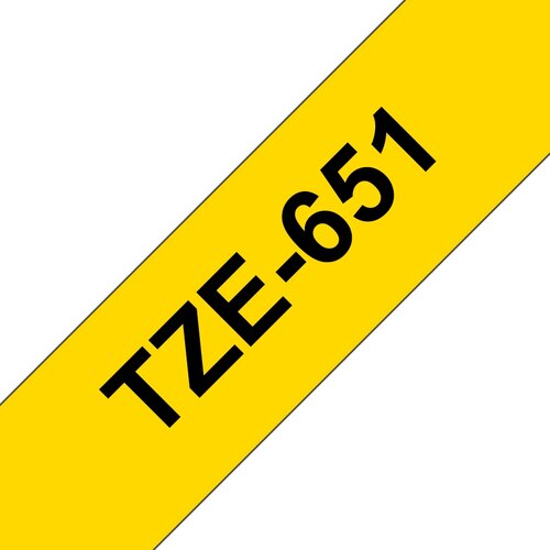 Brother Tze-651 združljiv laminirani trak - 24 mm X 8 metrov črno/rumen, (21405845) Cene