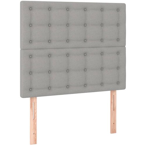 Maison Chic Posteljno vzglavje - Vzglavna omarica 2 kosa svetlo sivo 100x5x78/88 cm blago, (22077048) Cene