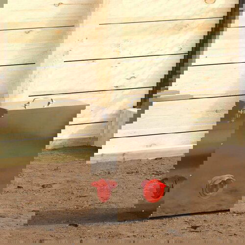 vidaXL Hranilnik za piščance srebrna 32,5 x 20,5 x 43 cm Cene