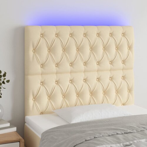 The Living Store led posteljno vzglavje krem 90x7x118/128 cm blago - led vzglavje, (21418353) Slike