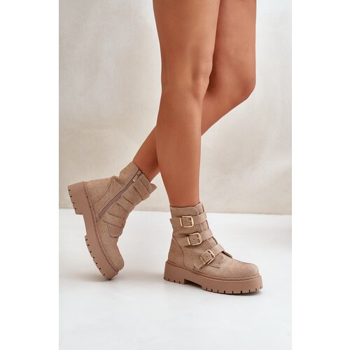 FB2 Warm Women's Ankle Boots With Decoration Beige Ciascia Cijene
