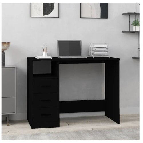  Radni stol s ladicama crni 102 x 50 x 76 cm konstruirano drvo Cijene