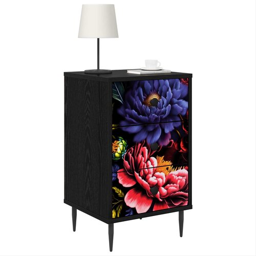  Noćni ormar KIEL Crni hrast 36 x 33 x 61 cm Konstruirano drvo Slike