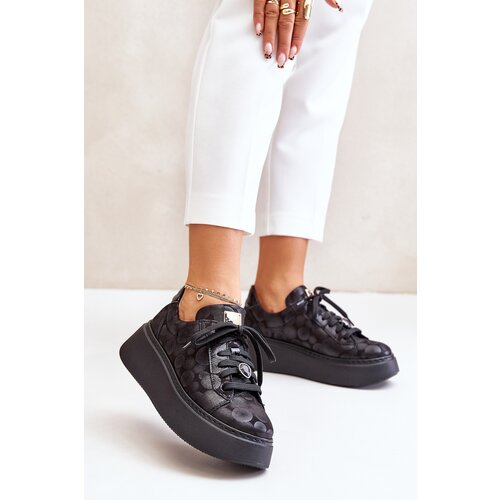 Maciejka Leather Sports Shoes On Platform Slike