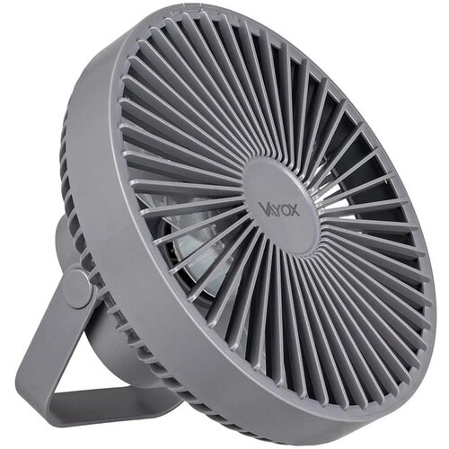  LED punjivi stoni ventilator sa LED osvetljenjem, 2W/5V USB, 2400 mAh, siva Cene