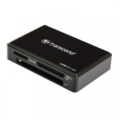 Transcend Card reader, USB 3.1 Gen 1, SDHC UHS-I, SDXC UHS-I, micro SDHC UHS-I, micro SDXC UHS-I, and UDMA7 CompactFlash Cene