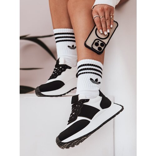 DStreet Sneakersy damskie na płaskiej podeszwie NEWSTREET czarne Cene