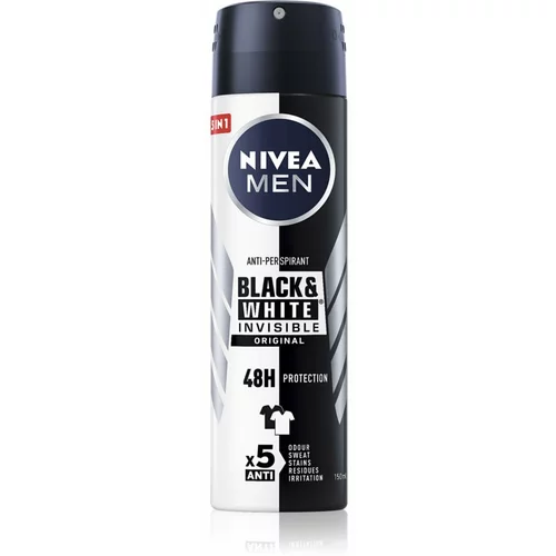 Nivea Men Invisible Black & White antiperspirant v pršilu za moške 150 ml