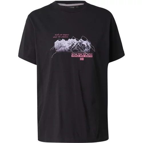 Napapijri Majica 'YUKON' siva / roza / črna