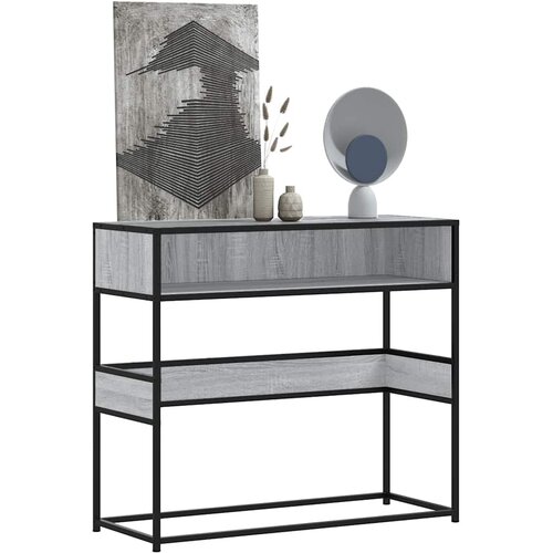 vidaXL Konzolni stol boja hrasta 90x35x80 cm konstruirano drvo Cijene
