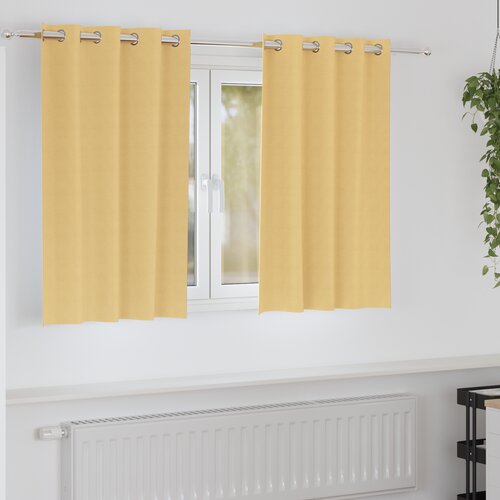 vidaXL Zavese z zavesami 2 pcs Bež 140 x 140 cm Poliester Cene