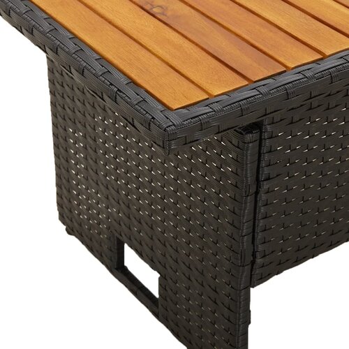  Vrtni stol crni 100x50x43/63 cm od drva bagrema i poliratana Slike