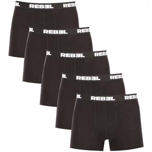 Nedeto 5PACK Men's Boxer Shorts Rebel Black