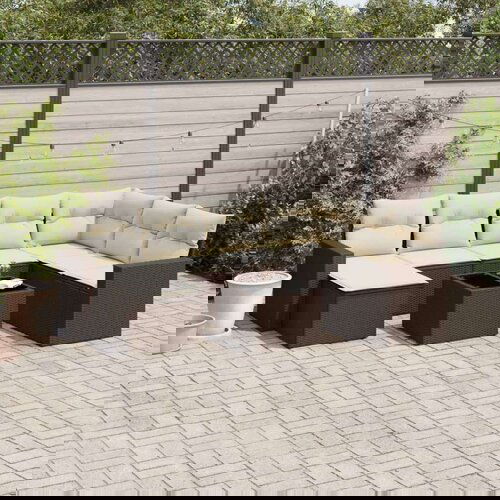 vidaXL 8-dijelni set vrtnih sofa s jastucima smeđi od poliratana Cijene