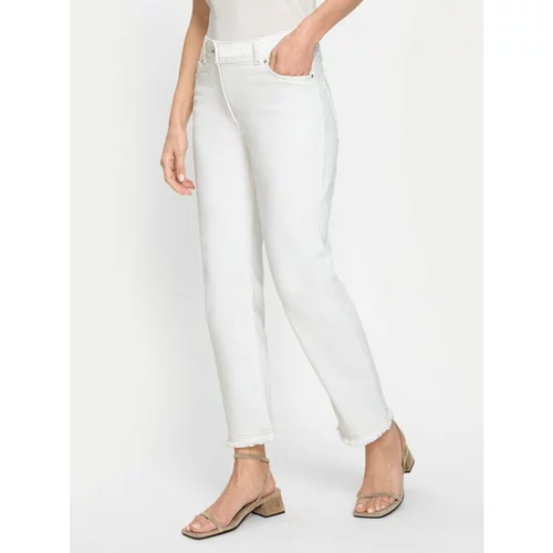 Olsen Jeans hlače 14002164 Bela Straight Fit