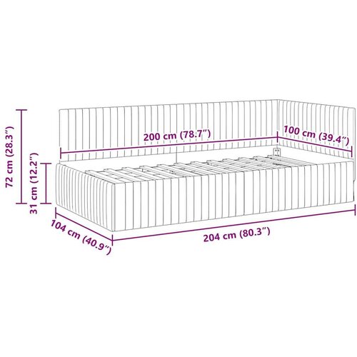  Kutni okvir kreveta s uzglavljem Krema 100 x 200 cm Bar&amp;scaron;un Slike
