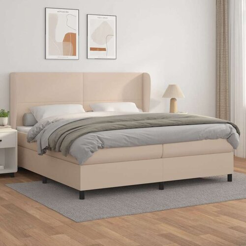 Krevet box spring s madracem cappuccino 200x200cm umjetna koža Cijene