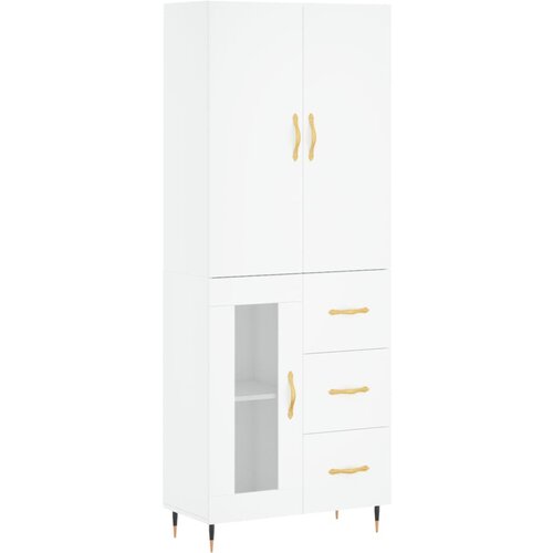 Maison Chic Visoka omara - Komoda - Predalnik bela 69,5x34x180 cm inženirski les, (21721220) Slike