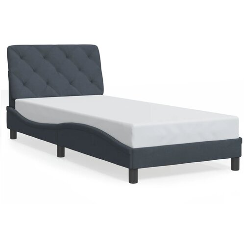 Maison Chic Posteljni okvir - Enojna postelja - Postelja za odrasle brez vzmetnice temno siv 90x200 cm žamet-J7959, (21771820) Slike