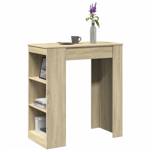 vidaXL Barska miza s policami sonoma hrast 95x47x103,5 cm inž. les Cene
