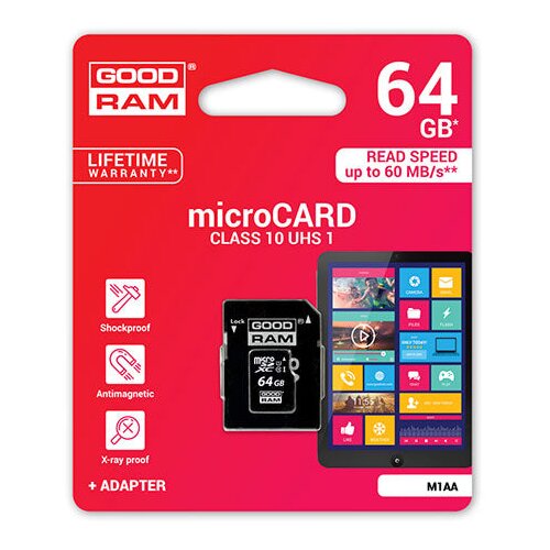 Mobiline Kartica microSDHC 64GB class10 za GoodRam Slike