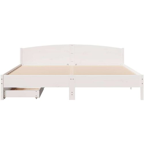 VidaXL Okvir kreveta bez madraca bijeli 200x200 cm od masivne borovine Slike