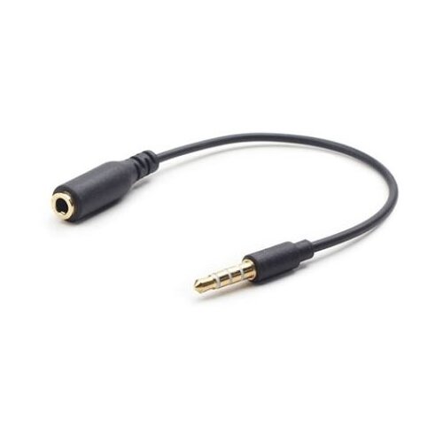 Audio kabl cross adapter, 3,5mm 4pin to 3,5mm stereo, 18 cm, GEMBIRD CCA-419, black Slike
