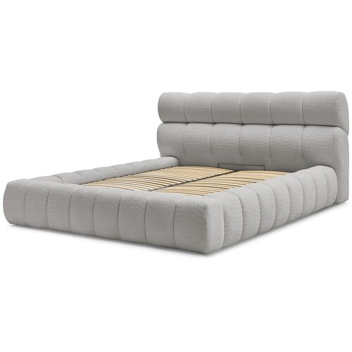 Bobochic Paris Svijetlo sivi tapecirani bračni krevet s prostorom za odlaganje s podnicom 160x200 cm Mont Blanc &amp;ndash; Slike