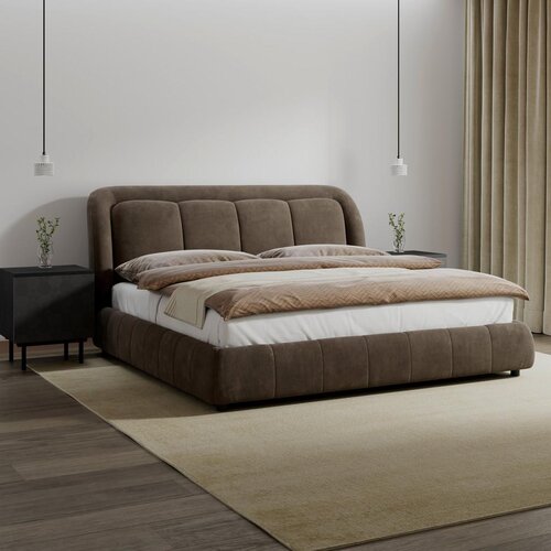 Bessagi Home Oblazinjena Postelja Anton, Rjava, 160x200 Slike