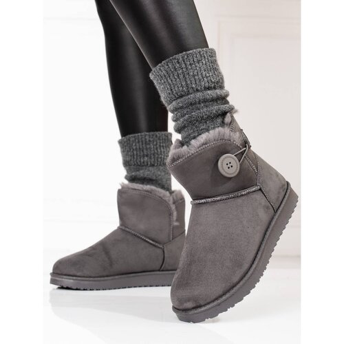 SHELOVET Warm Women&amp;#039;s Snow Boots Grey with Button Slike