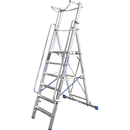 Krause-werk prostostoječa aluminijasta lestev s platformo Stabilo 6 stopnic 127501