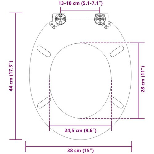  WC daska 2 pcs Siva 44 x 38 cm MDF ploča Slike