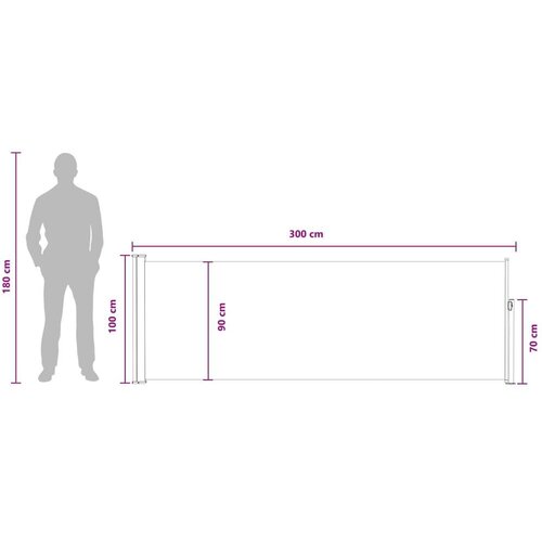  Retraktabilna bočna tende Sivosmeđa 300 x 100 cm Poliester - Sivosmeđa 100 x 300 cm Slike