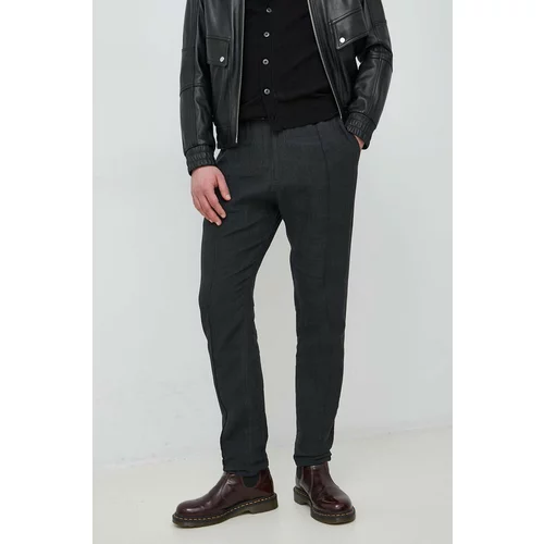 Emporio Armani Lanene hlače boja: crna, ravni kroj