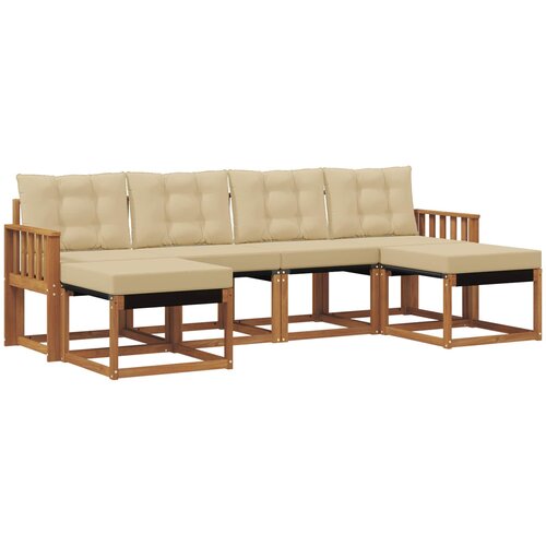  Set vanjskih sofa 6 kom. Prirodna i bež Smeđa 249 x 122,5 x 73 cm Slike