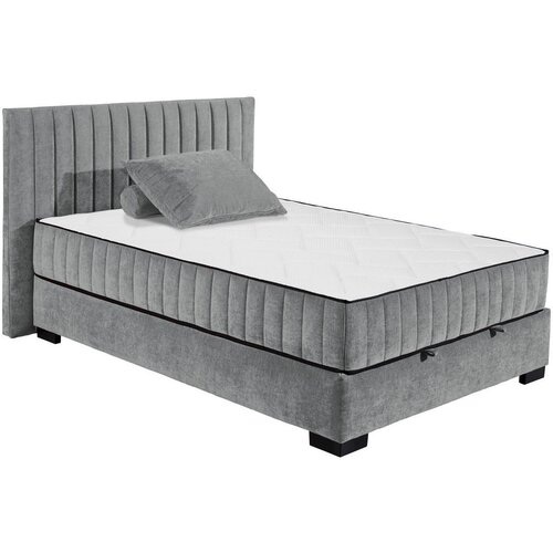 MID.YOU POSTELJA Z VZMETNICO 140 cm x 200 cm , tekstil, leseni material antracit Slike