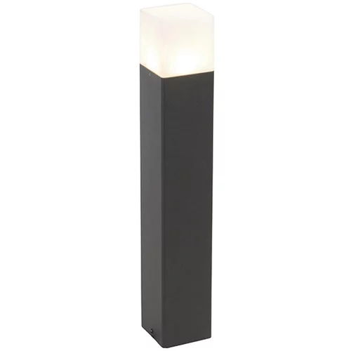 QAZQA Stoječa zunanja svetilka črna z belim odtenkom 50 cm - Danska