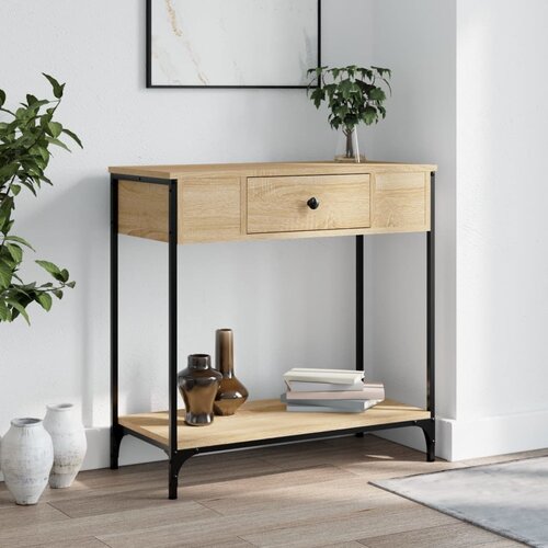 The Living Store Konzolna mizica sonoma hrast 75x34,5x75 cm inženirski les - Konzolna Mizica, (21574542) Cene