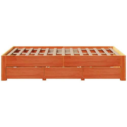 VidaXL Okvir kreveta bez madraca s ladicama 120 x 190 cm od borovine Slike
