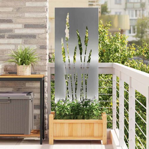 VidaXL Dekorativna ploča za vrt Srebrno 50 x 140 cm Pocinčani čelik Slike