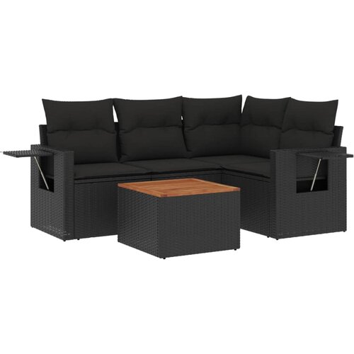  5-dijelni set vrtnih sofa s jastucima od poliratana Slike